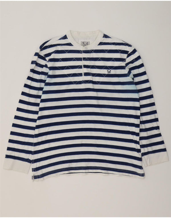 Crew Clothing Herren-Oberteil, langärmelig, XL, marineblau, gestreift, Baumwolle