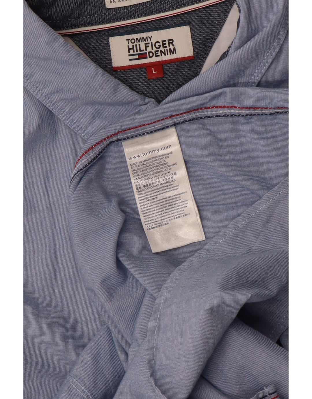 TOMMY HILFIGER Herrenhemd Große blaue Baumwolle