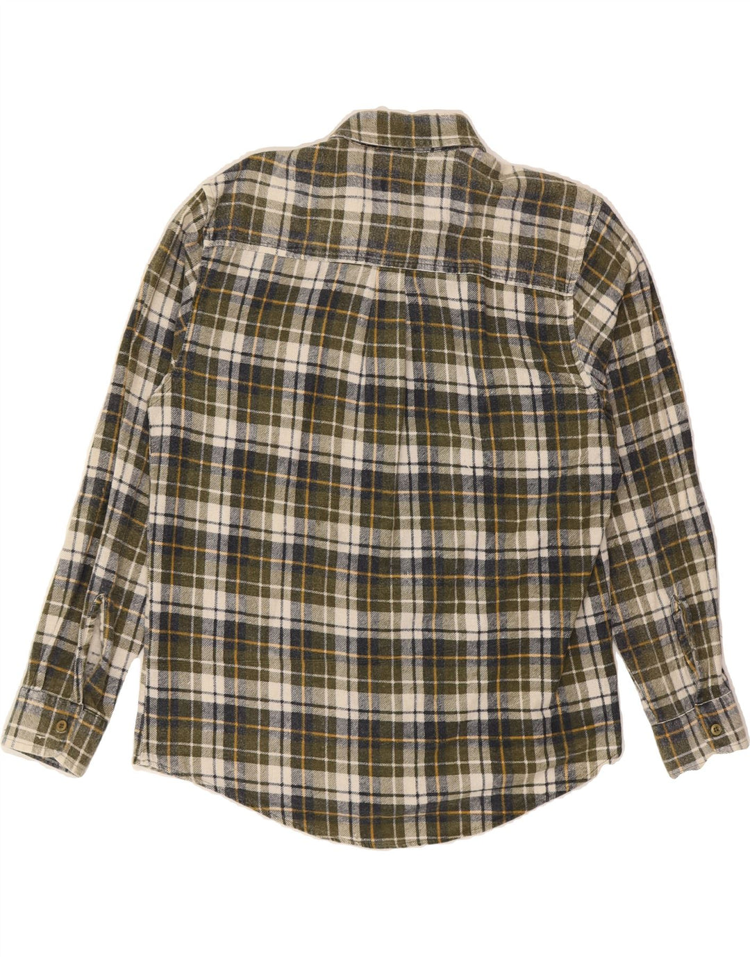 VINTAGE Mens Flannel Shirt Medium Green Check Cotton Vintage Vintage and Second-Hand Vintage from Messina Hembry 