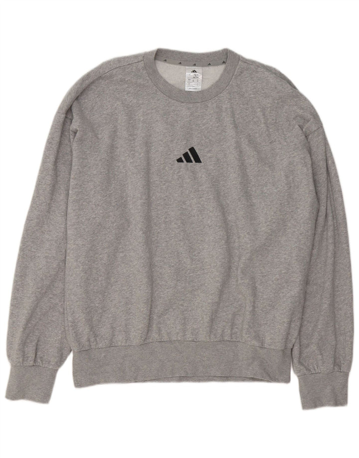 Adidas Herren Grafik-Sweatshirt-Pullover, groß, grau gefleckte Baumwolle