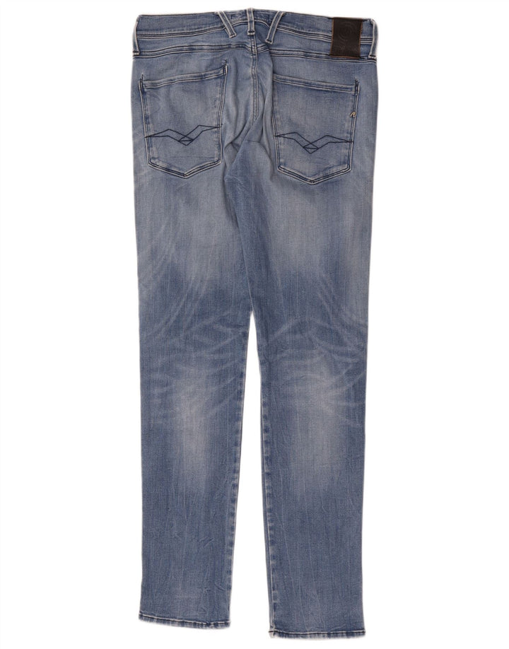 Replay Damen Anbass Slim Jeans W32 L32 Blaues Polyester