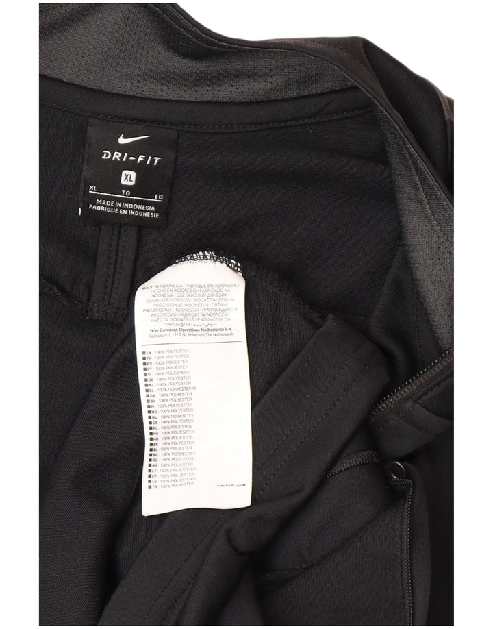 Nike Herren-Trainingsanzugoberteil mit Grafik, XL, schwarzes Farbblock-Polyester