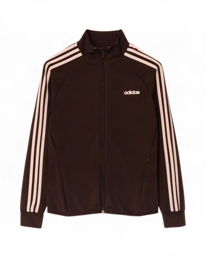 Adidas Damen Climalite Trainingsanzug Top Jacke UK 8/10 Small Schwarz Polyester