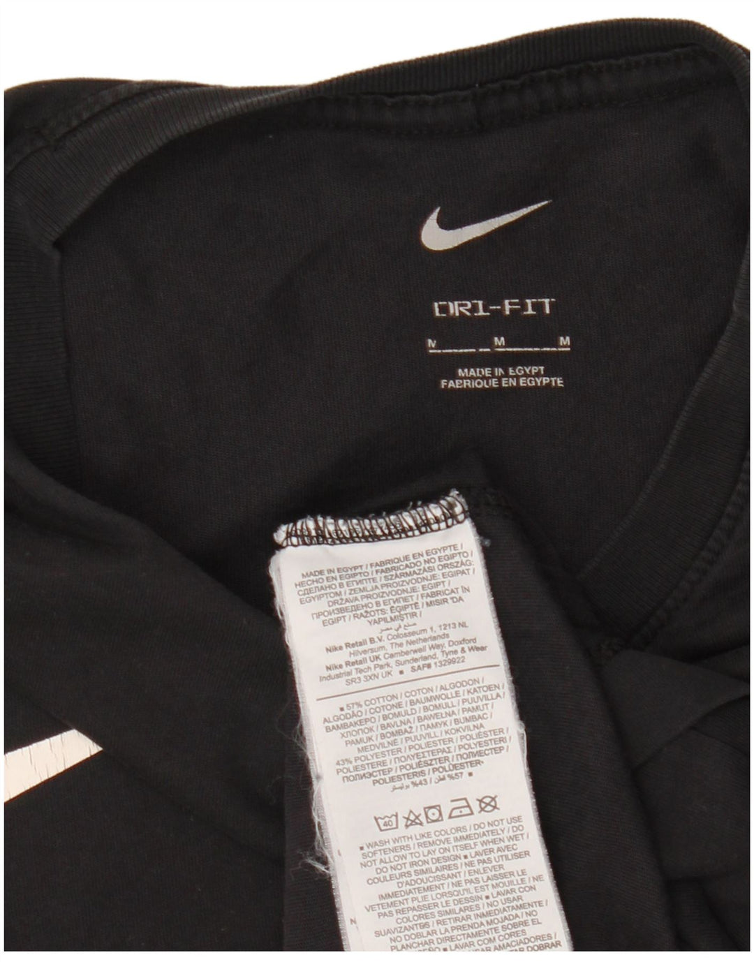 Nike Herren Dri Fit T-Shirt-Oberteil aus mittelschwarzer Baumwolle
