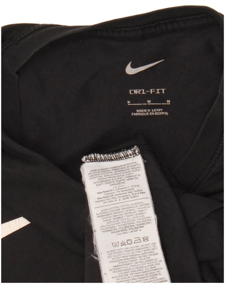 Nike Herren Dri Fit T-Shirt-Oberteil aus mittelschwarzer Baumwolle