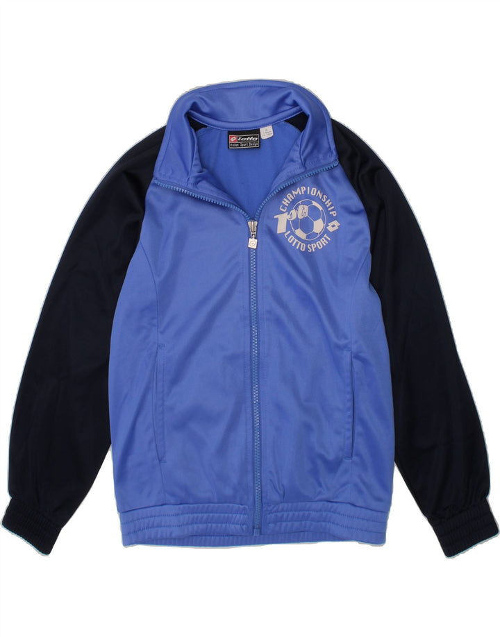 LOTTO Boys Tracksuit Top Jacket 7-8 Years XS Blue Colourblock Vintage Lotto and Second-Hand Lotto from Messina Hembry 
