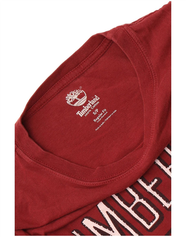 Timberland Herren Regular Fit Graphic Top Langarm Small Red Cotton