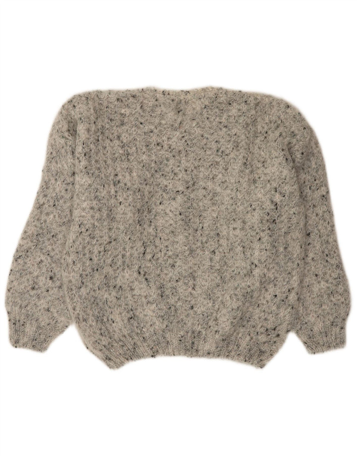 VINTAGE Damen-Strickjacke in Übergröße, Gr. 18, XL, Grau meliert