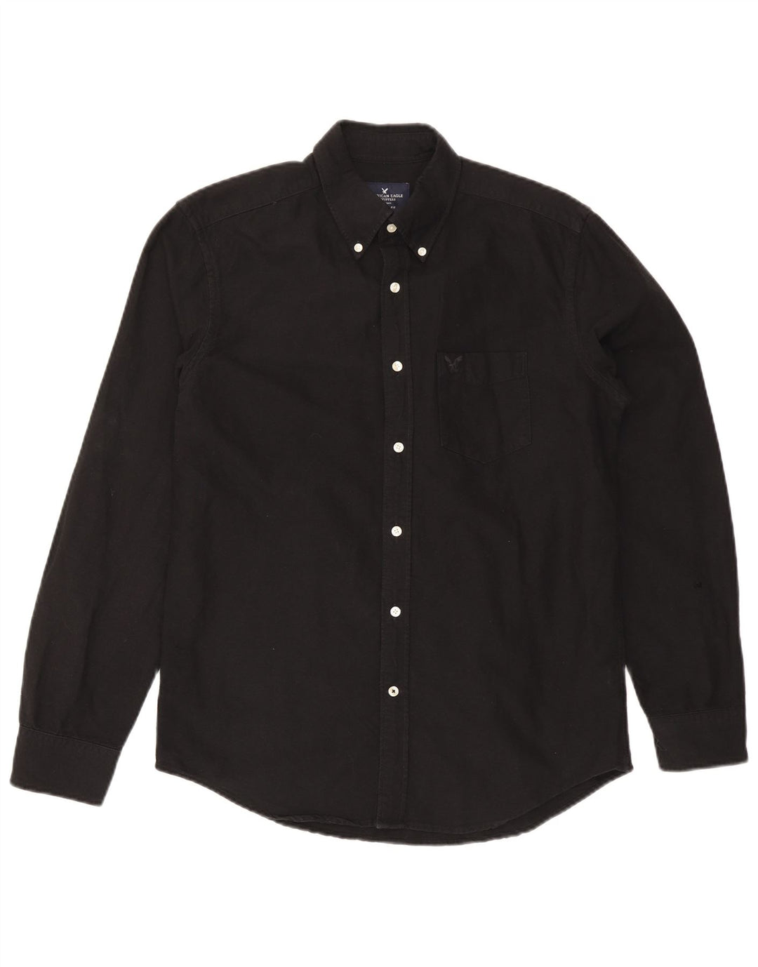 American Eagle Herren-Hemd mit klassischer Passform, mittelschwarze Baumwolle