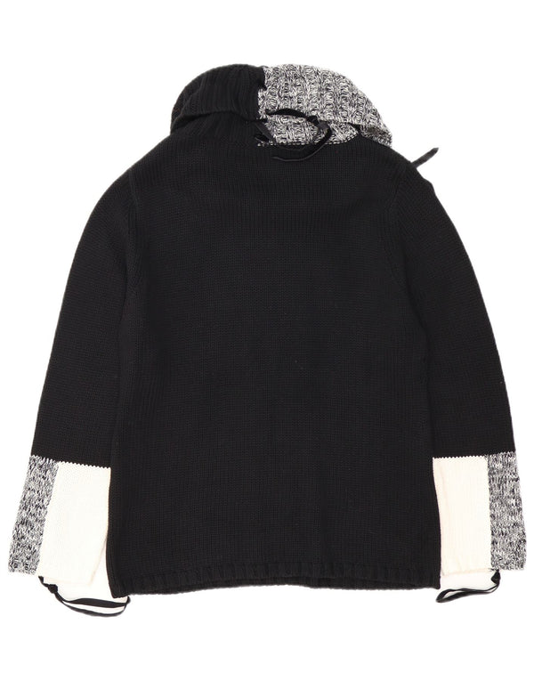 Monari Rollkragenpullover für Damen, UK 16, Größe L, Schwarz, Colourblock-Baumwolle