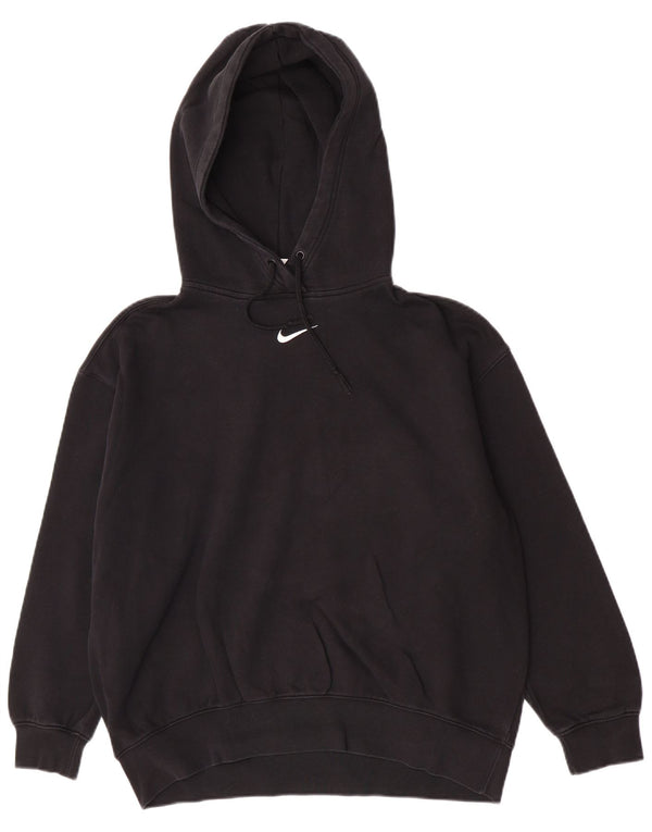 Nike Damen-Pullover mit übergroßem Kapuzenpullover, Gr. 10, Größe S, Schwarz, Baumwolle