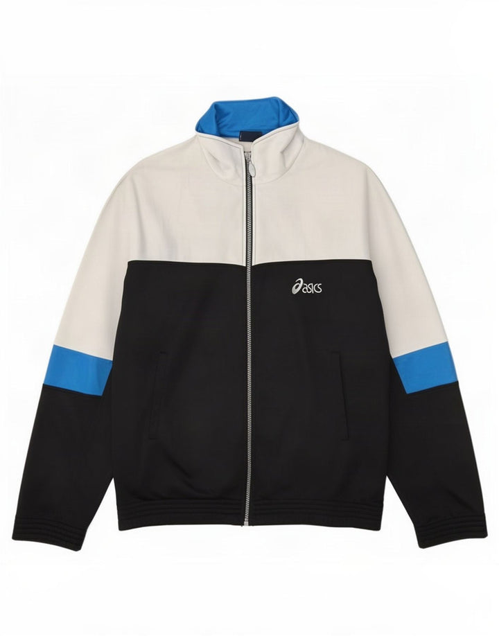 Asics Herren-Trainingsanzugoberteil mit Grafik, Mittelschwarz, Farbblock