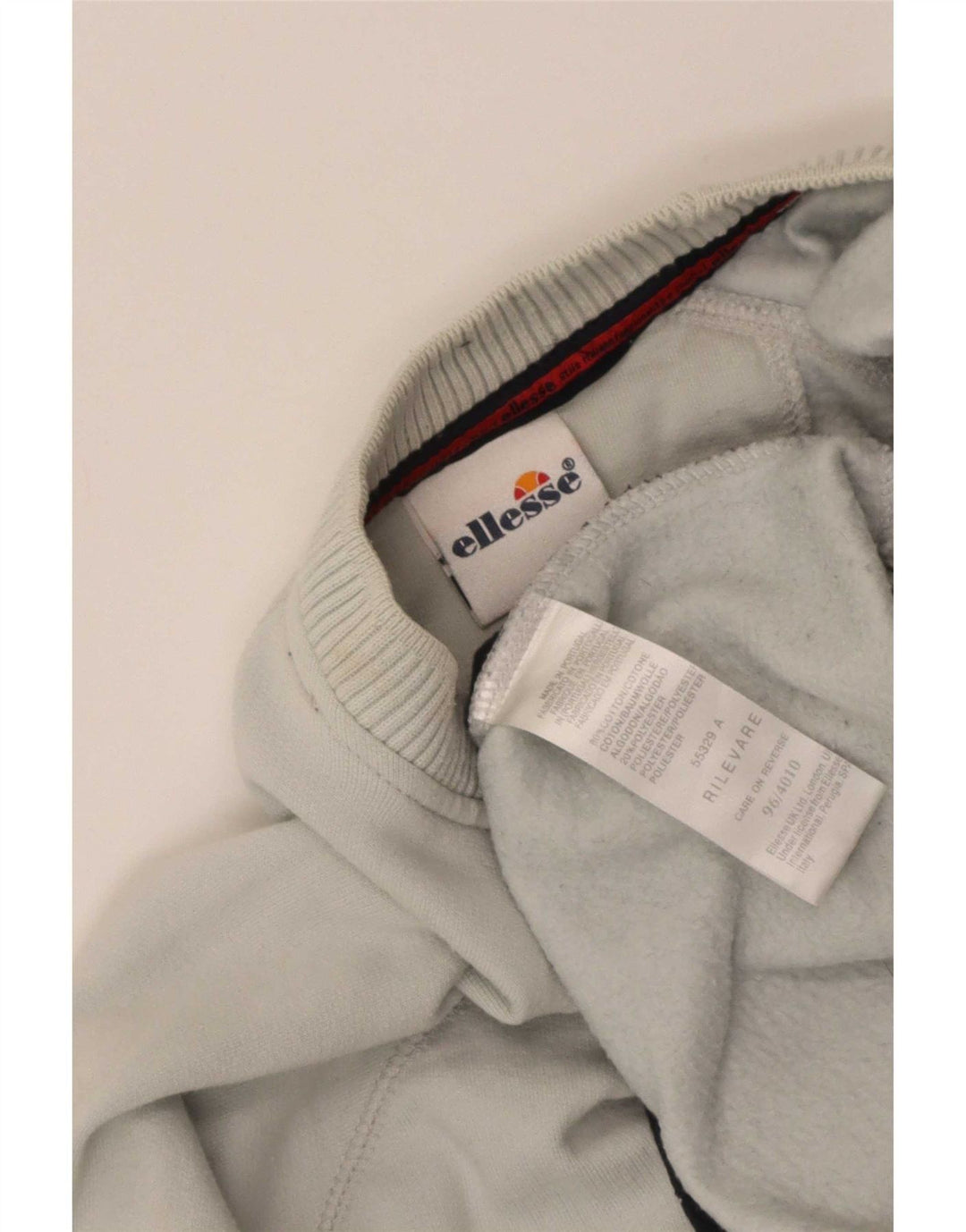 Ellesse Herren-Sweatshirt-Pullover aus mittelblauer, gestreifter Baumwolle
