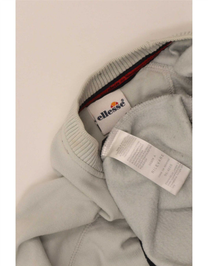 Ellesse Herren-Sweatshirt-Pullover aus mittelblauer, gestreifter Baumwolle