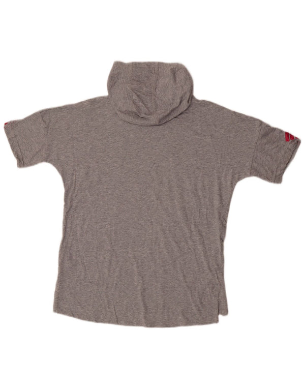 Adidas Mädchen-T-Shirt mit Kapuze, 15–16 Jahre, XL, grau gefleckte Baumwolle