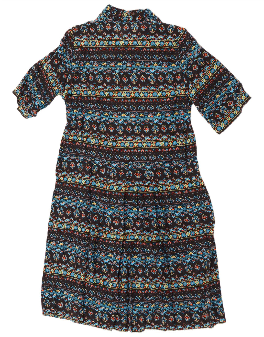 Vintage Damen A-Linien-Kleid mit Bindeband vorne, UK 14, mittelgroß, mehrfarbig, Blumenmuster