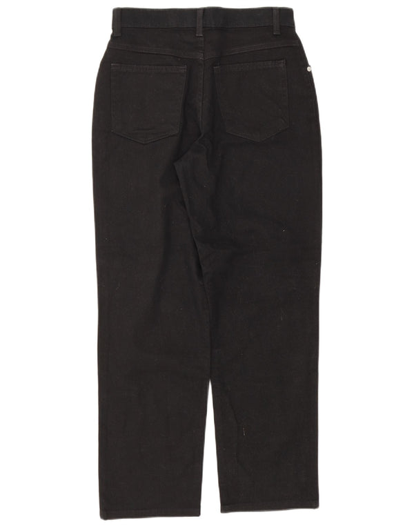 Marks & Spencer Damen Straight Jeans UK 10 Small W26 L26 Schwarze Baumwolle