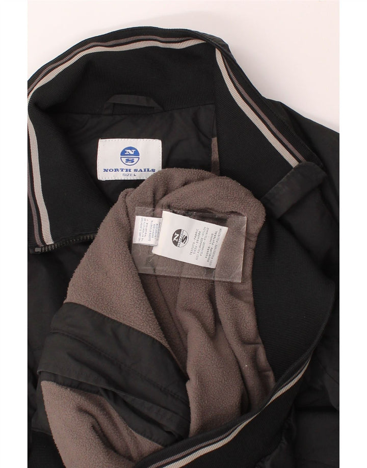 NORTH SAILS Mens Bomber Jacket UK 40 Large Black Polyamide Vintage North Sails and Second-Hand North Sails from Messina Hembry 