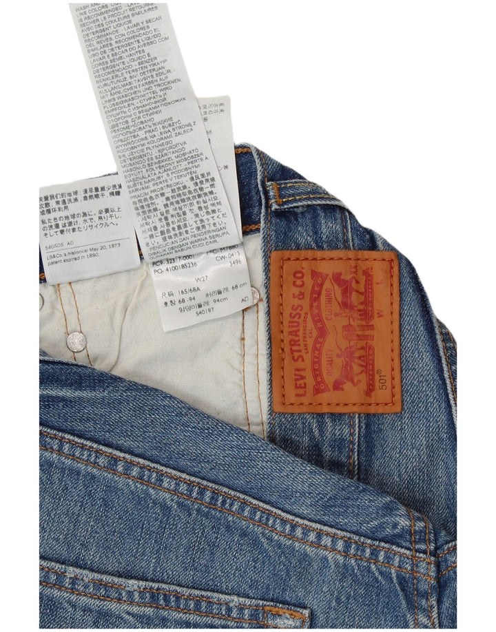 LEVI'S Womens 501 Distressed Denim Shorts  W27 Small Blue Cotton