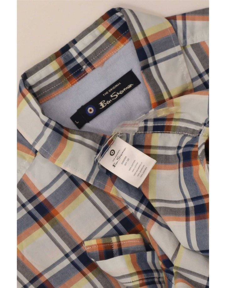 Ben Sherman Herren-Kurzarmhemd, groß, mehrfarbig, kariert, Baumwolle