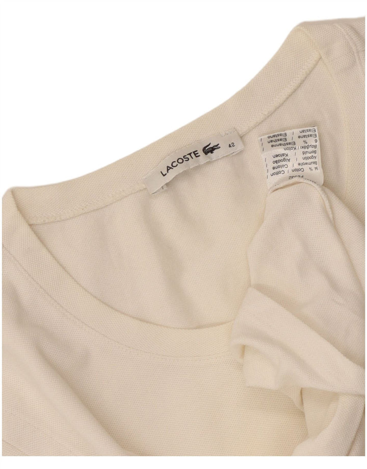 Lacoste Damen T-Shirt Top Größe 42 Große weiße Baumwolle