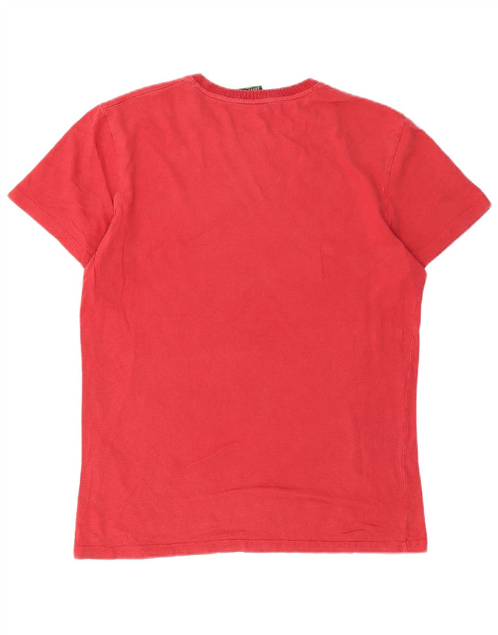 SUPERDRY Herren-T-Shirt mit Grafik, Größe L, aus roter Baumwolle