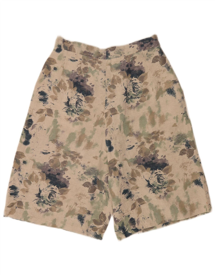 Vintage Damen Bermudashorts mit hoher Taille IT 42 Medium W25 Mehrfarbig