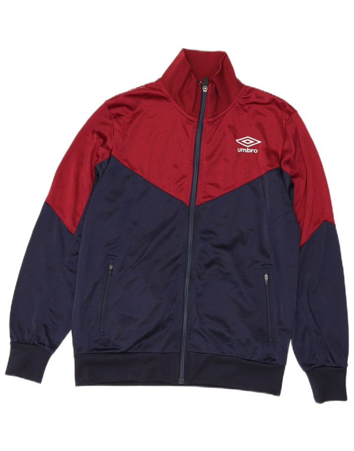 UMBRO Herren-Trainingsanzug-Oberteil, Jacke, klein, marineblau, Farbblock-Polyester