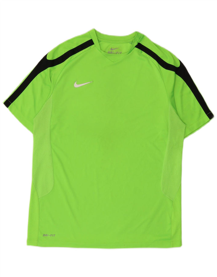 Nike Herren Dri Fit T-Shirt-Oberteil Mittelgrünes Farbblock-Polyester