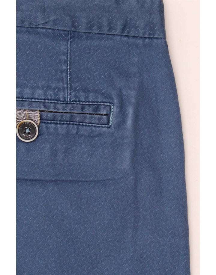 Ted Baker Herren Chinoshorts W32 mittelblaue geometrische Baumwolle