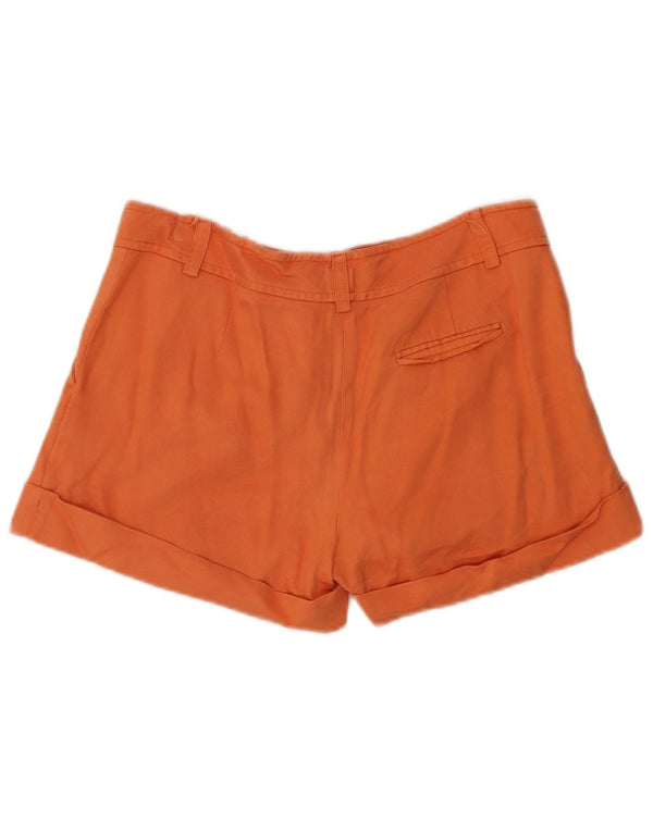 Blumarine Damen-Chinoshorts mit weitem Bein und Klammern, Größe 44, Mittel W32, Orange