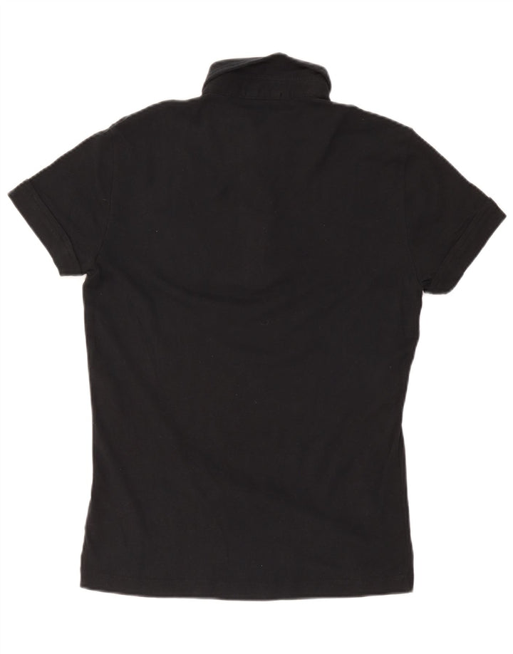 Gas Damen Poloshirt UK 10 Small Schwarz Baumwolle