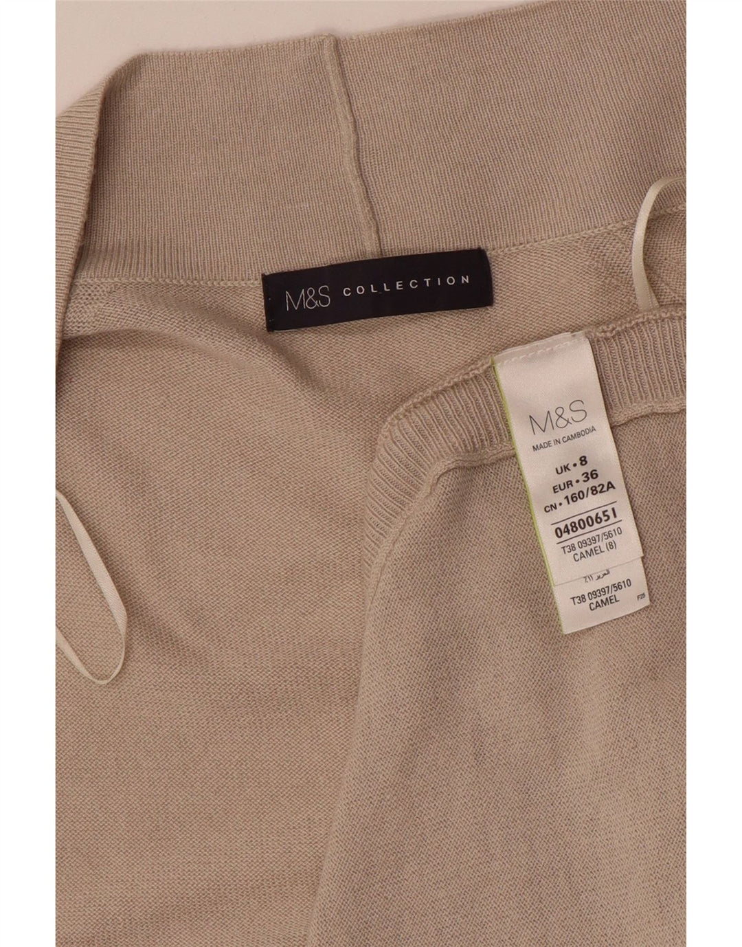 Marks & Spencer Damen Longline Open Cardigan Pullover UK 8 Small Beige