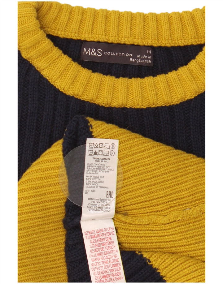 Marks & Spencer Damen-Pullover mit Rundhalsausschnitt, Gr. 14, mittelmehrfarbig