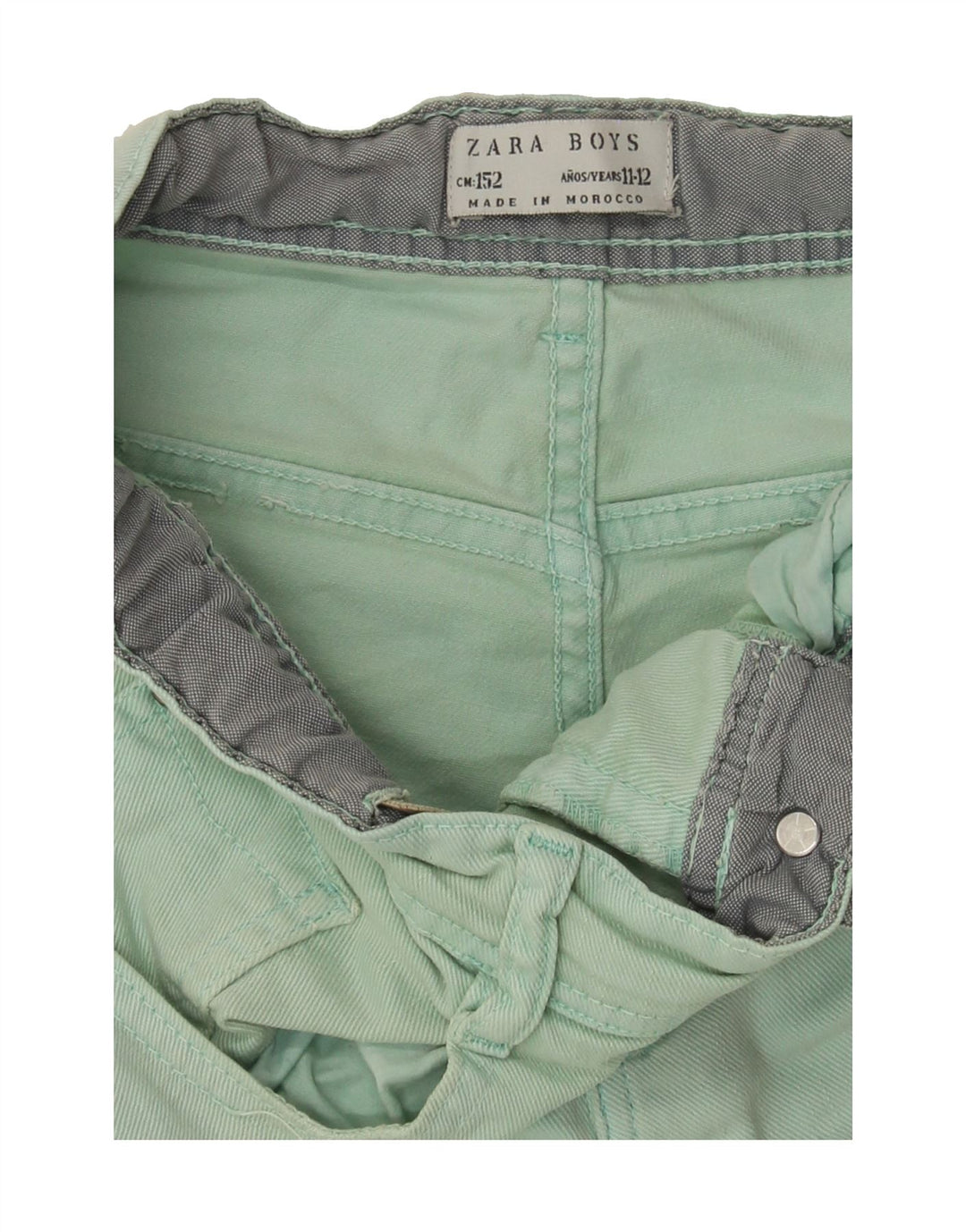 ZARA Boys Denim Shorts 11-12 Years W28  Green Vintage Zara and Second-Hand Zara from Messina Hembry 