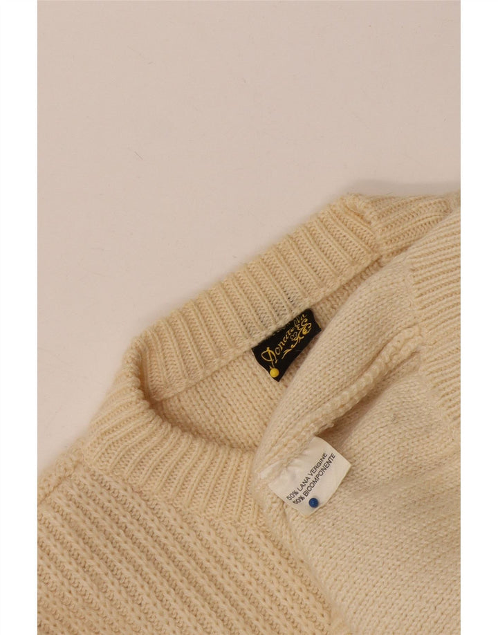 Donatella Damen-Cardigan-Pullover UK 16 Large Beige Schurwolle