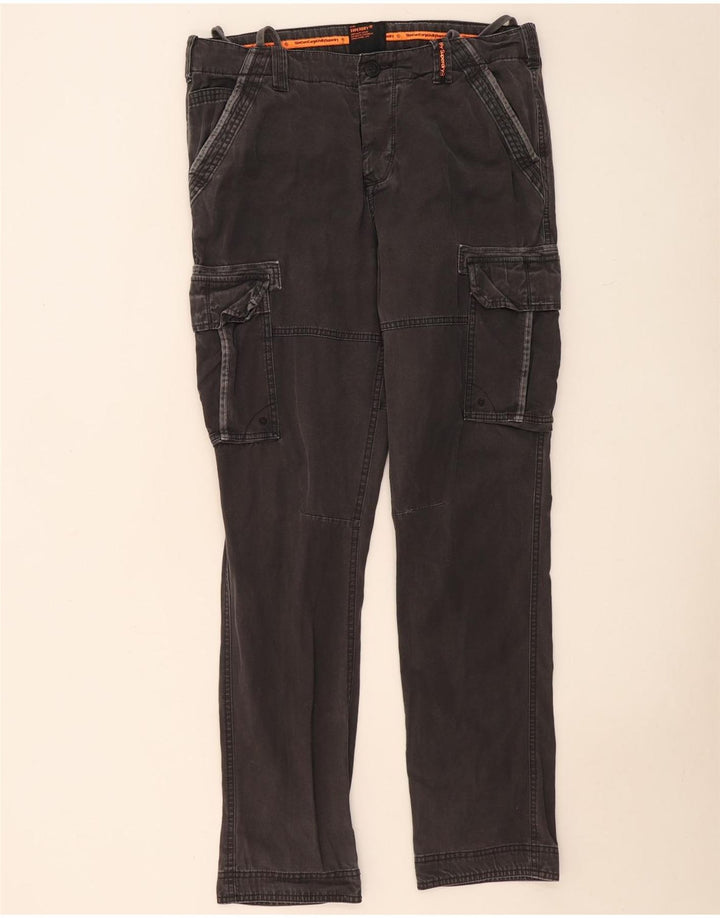 SUPERDRY Slim-Cargohose für Herren, Größe L, W36, L33, Grau, Baumwolle