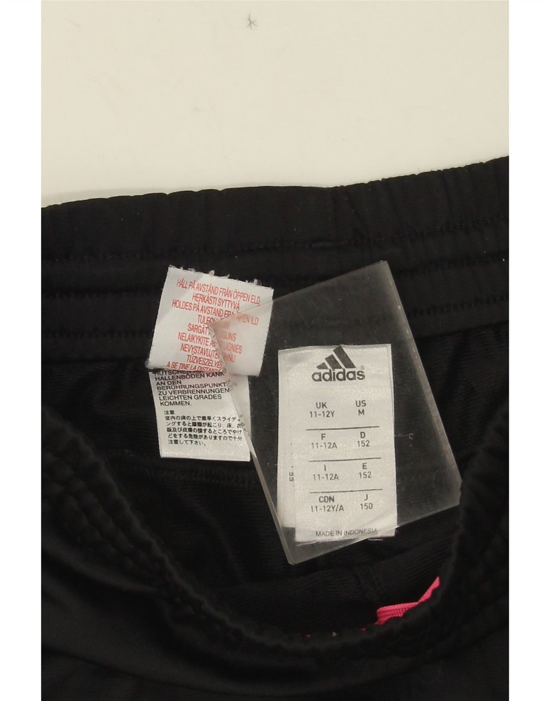 Adidas Mädchen-Trainingshose, 11–12 Jahre, schwarzes Polyester