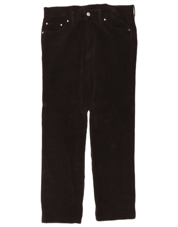 Carrera Mens Straight Corduroy Trousers W31 L28 Black Cotton