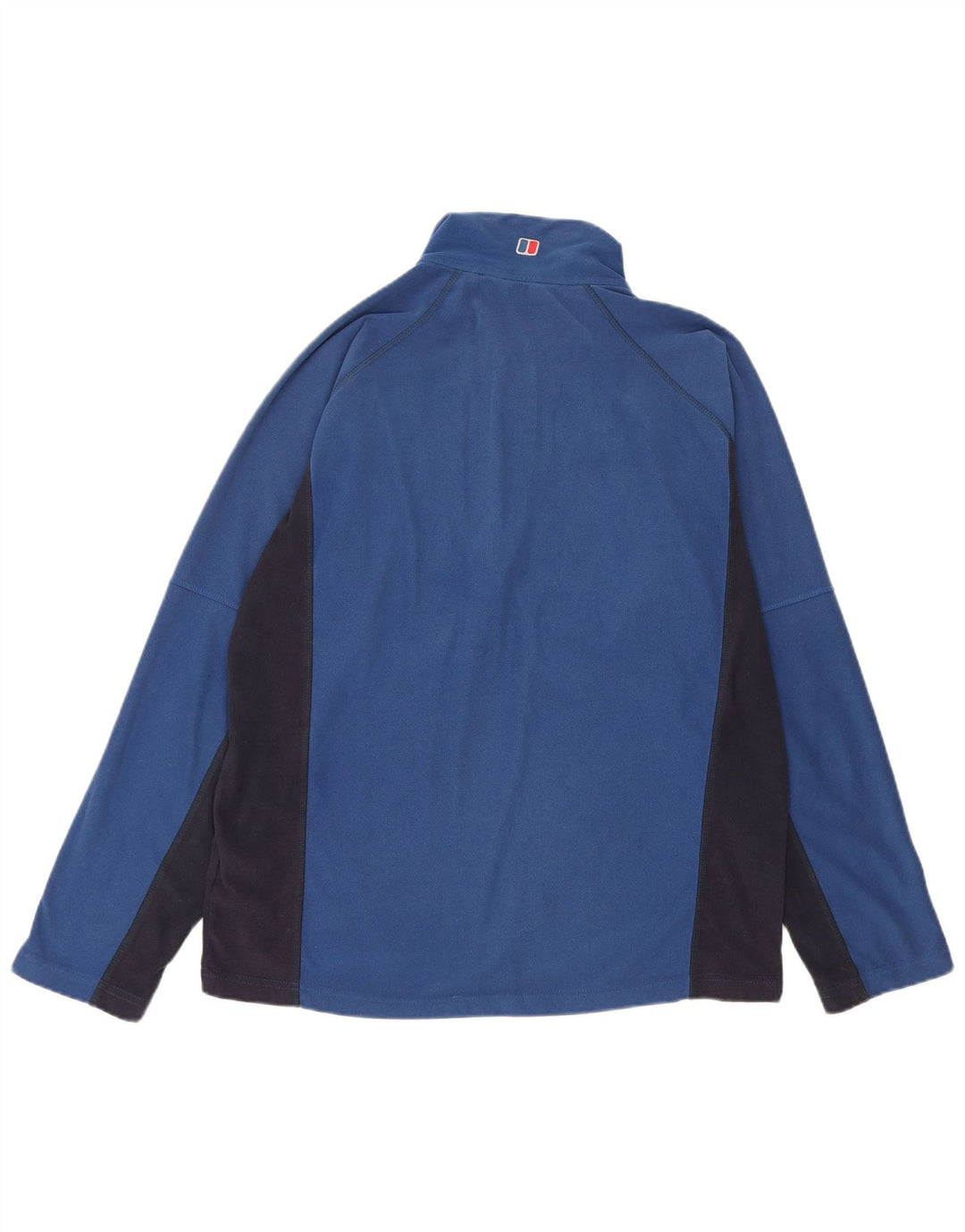 BERGHAUS Herren-Fleecepullover mit Reißverschluss am Hals, mittelblaues Farbblock-Polyester
