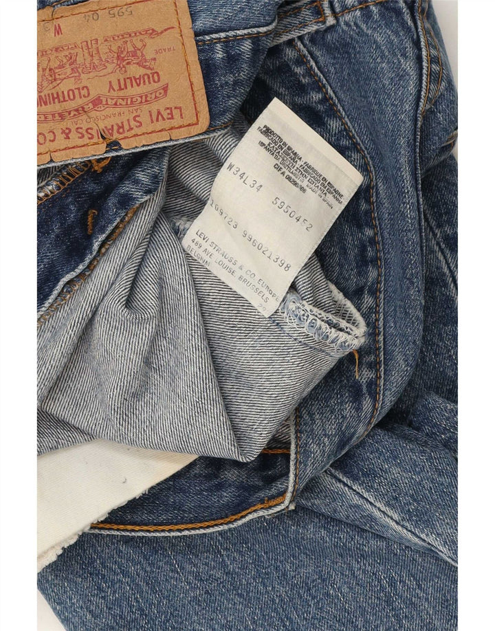 Levi's Herren 595 Straight Jeans W34 L29 Blaue Baumwolle