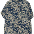 Heartless Herren-Kurzarmhemd mit abstraktem Muster, 2XL, Marineblau, Baumwolle