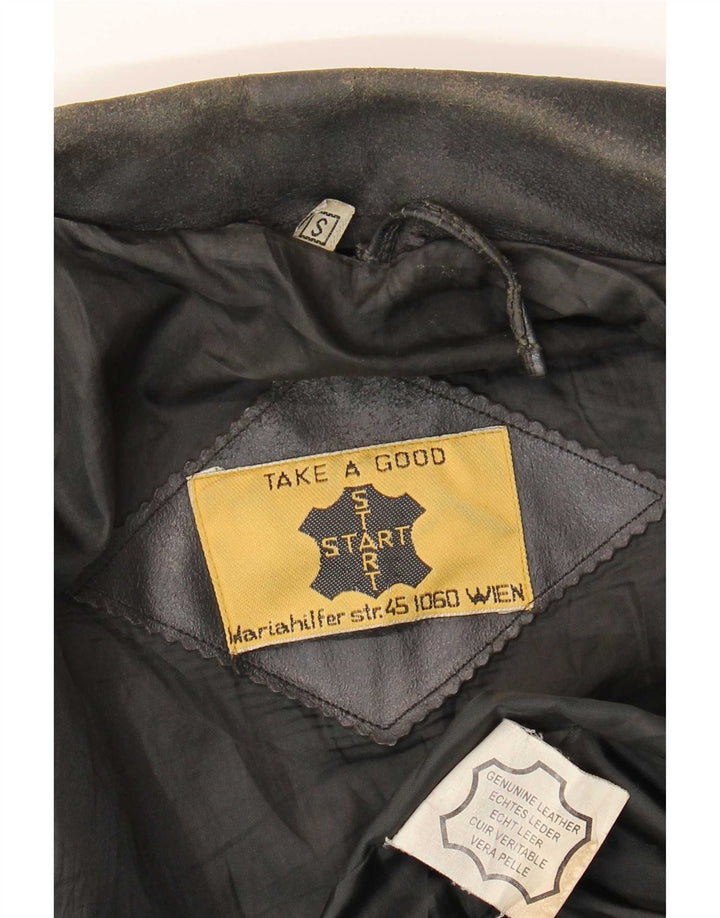 Vintage Herren Lederjacke UK 36 Kleines schwarzes Leder