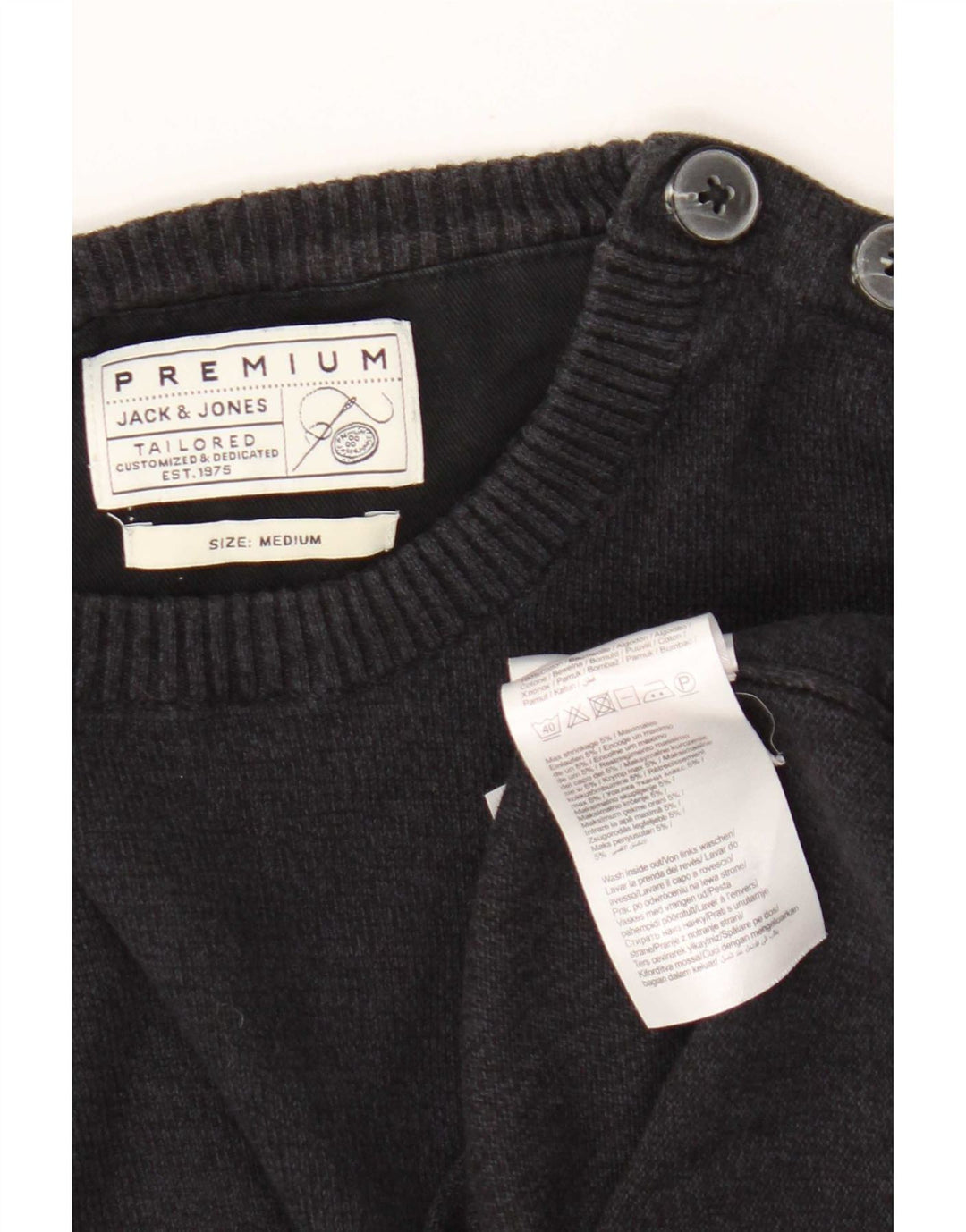 Jack & Jones Herren-Pullover mit normaler Passform und Rundhalsausschnitt, Mittelmarineblau