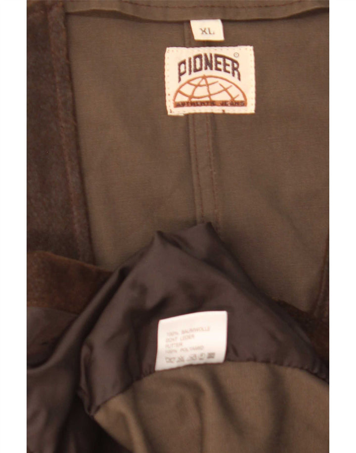 Pioneer Herren-Wildlederweste XL aus braunem Leder