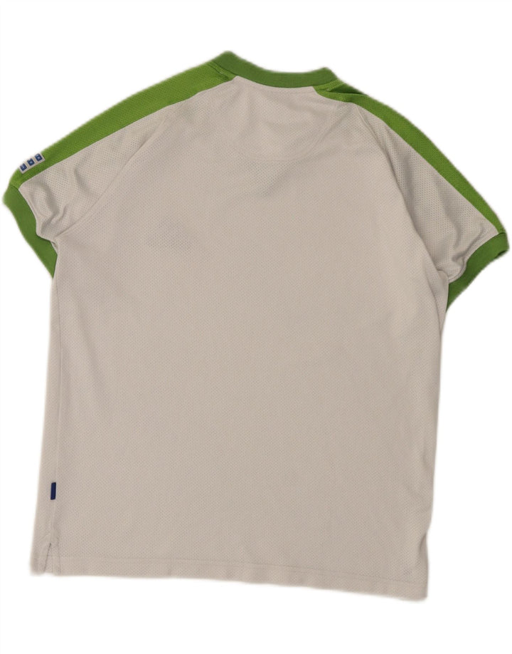 Adidas Herren Grafik-T-Shirt-Oberteil UK 38/40 Mittelweißes Colourblock-Polyester