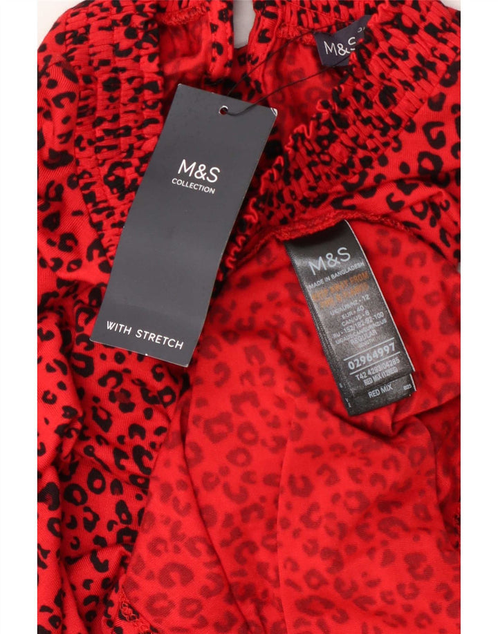 Marks & Spencer Damen Basic-Kleid UK 12 Mittelrotes Tiermuster