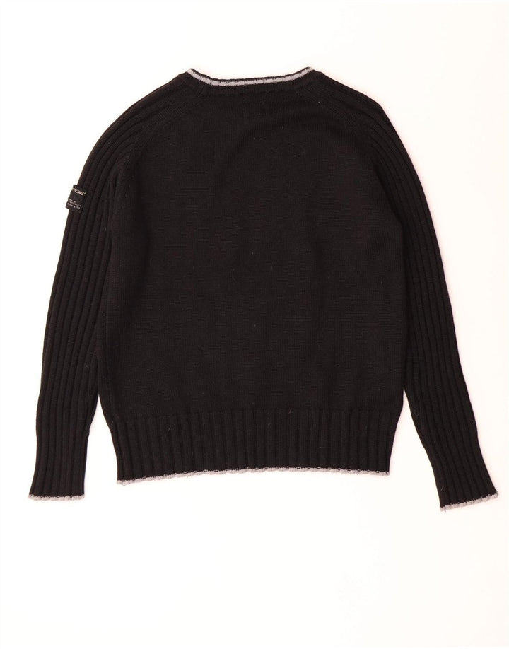 Energie Herren-Pullover mit Rundhalsausschnitt, groß, schwarze Wolle