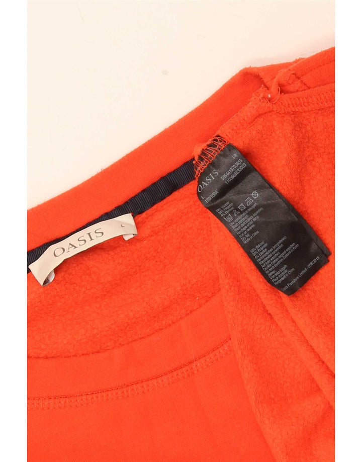 Oasis Damen Sweatshirt Pullover UK 16 Large Orange Viskose