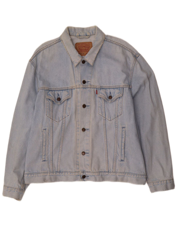 Levi's Herren Jeansjacke UK 42 XL Blaue Baumwolle